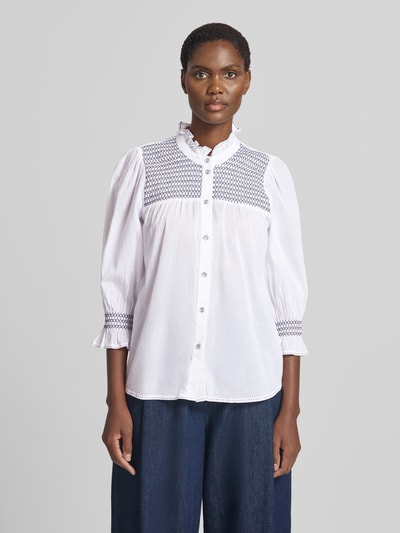 Christian Berg Woman Relaxed Fit Langarmbluse aus reiner Baumwolle Weiss 4