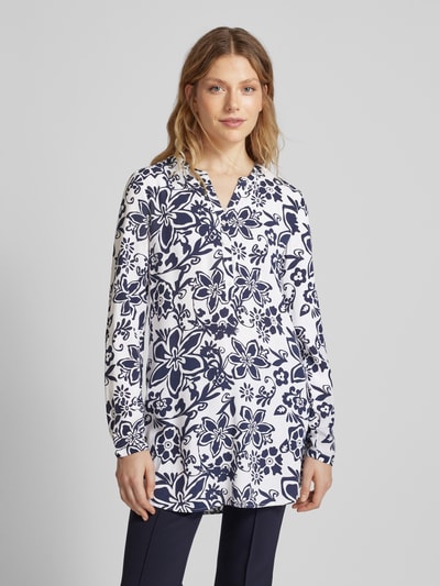 Christian Berg Woman Blouseshirt met V-hals Donkerblauw - 4