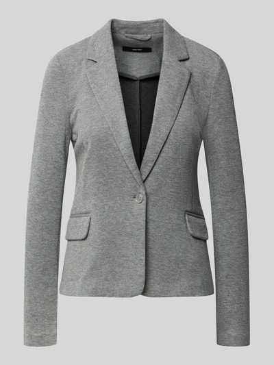 VERO MODA Slim Fit Kurzblazer mit Baumwoll-Anteil Modell 'JULIA' Dunkelgrau Melange 1