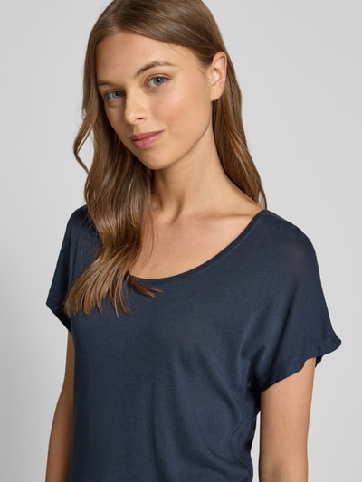 Marc O'Polo Relaxed fit T-shirt van een mix van katoen en viscose Marineblauw - 3