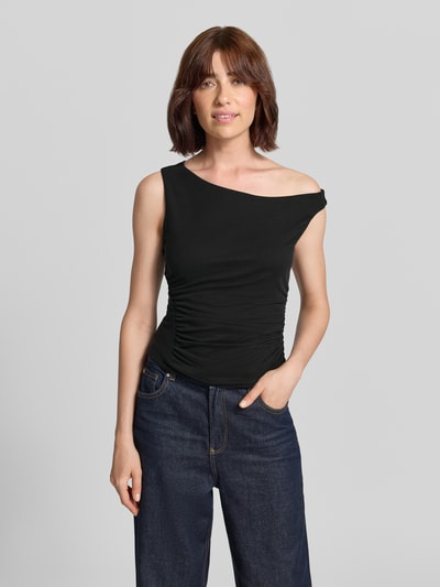 GUESS Top aus Viskose-Mix mit Raffungen Modell 'SHIRRING ILIANA' Black 4