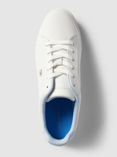 Tommy Hilfiger Leren sneakers met logo-applicatie Lichtblauw - 4
