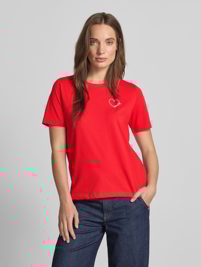 s.Oliver RED LABEL Relaxed Fit T-Shirt aus reiner Baumwolle Rot 4