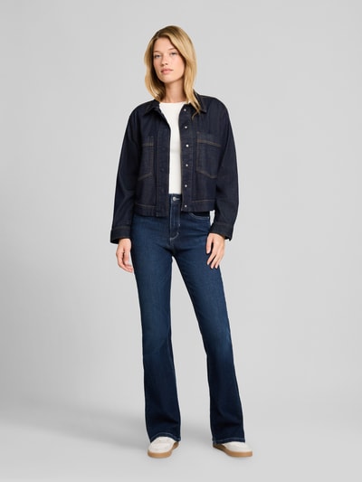 Tom Tailor Denim Bootcut Jeans aus Baumwoll-Mix im 5-Pocket-Design Dunkelblau 1