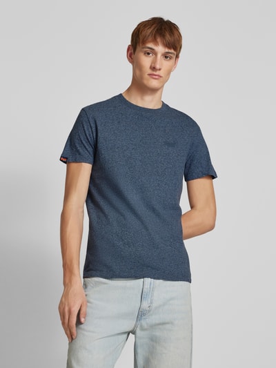 Superdry T-shirt met labelstitching Petrol gemêleerd - 4