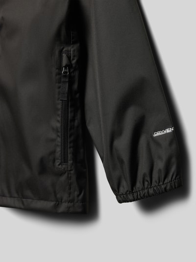 Productfoto, Regenjacke met logo en ritszakken van The North Face in zwart, regular fit, met capuchon en ritssluiting, kinderjack.