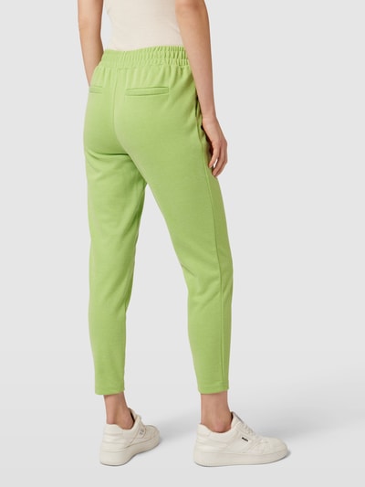 ICHI Stoffen broek met bandplooien Neon groen - 5