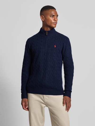 Polo Ralph Lauren Strickpullover aus Baumwoll-Kaschmir-Mix mit Stehkragen Marine 4