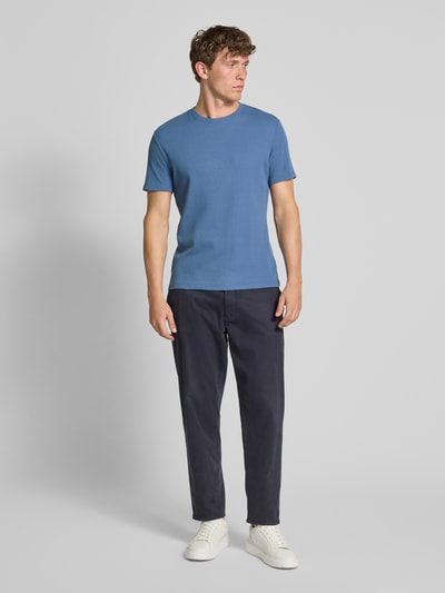 Christian Berg Men T-shirt z fakturowanym wzorem Jeansowy niebieski 1