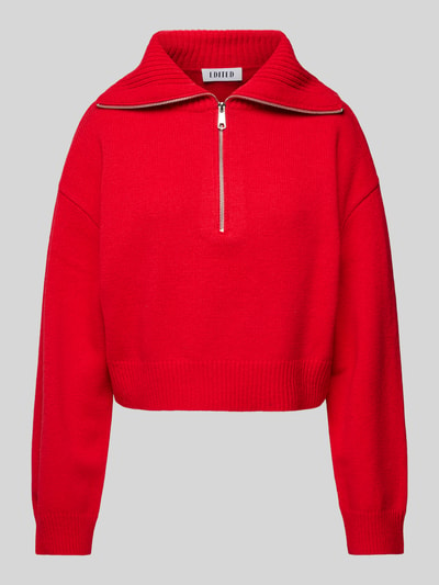 EDITED Oversized Pullover mit Umlegekragen Modell 'Zadie' Rot 2