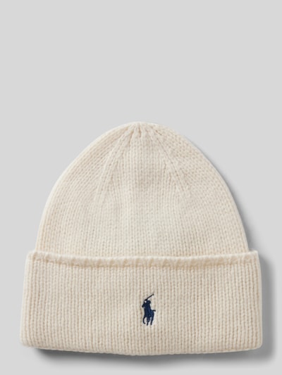 Polo Ralph Lauren Muts van wol met labeldetail, model 'PONY' Offwhite - 1