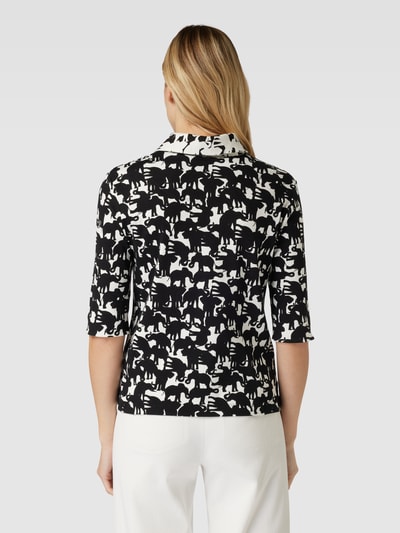 Marc Cain Poloshirt met all-over motief Zwart - 5