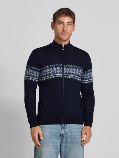 Dale of Norway Gebreid jack met opstaande kraag en ritssluiting Marineblauw - 4