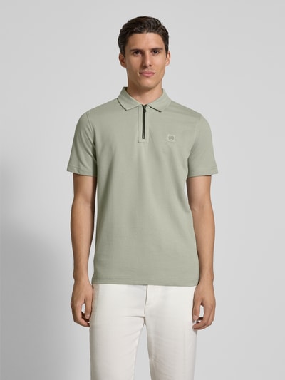 Lerros Regular fit poloshirt met logodetail Lindegroen - 4