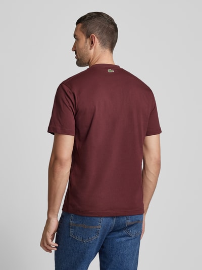 Lacoste T-shirt met labelprint Bordeaux - 5