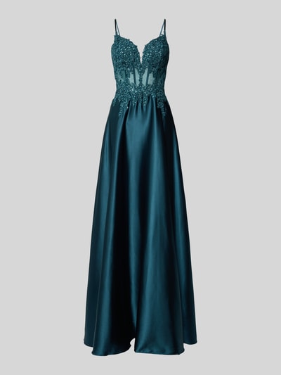 Luxuar Abendkleid mit Herz-Ausschnitt Dunkelgruen 2