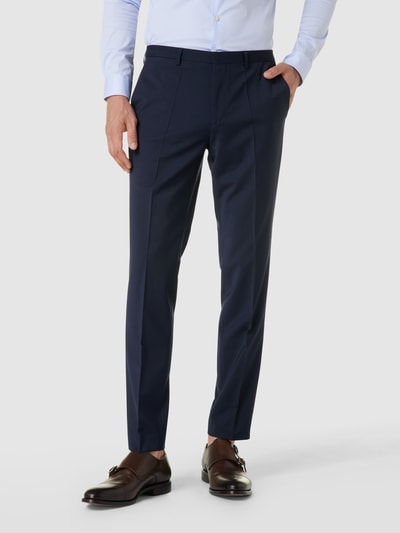 HUGO Pantalon van scheerwolmix, model 'Hesten' Marineblauw - 4