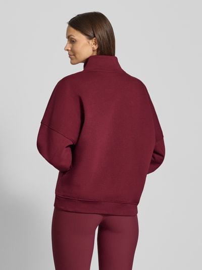 AIMN Sweatshirt met labelstitching, model 'Varsity' Donkerrood - 5