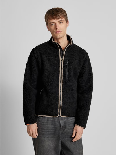 Superdry Fleecejacke mit Label-Stitching Black 4