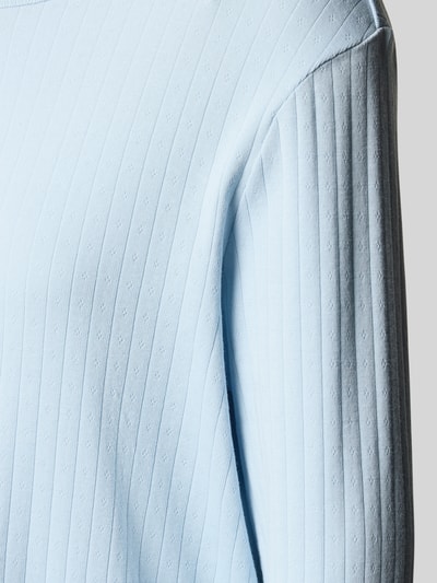 Produktfoto, Comfort Fit Pyjama-Oberteil aus Baumwoll-Mix von Marc O'Polo in hellblau, unifarben, fein gerippte Struktur, Langarm.