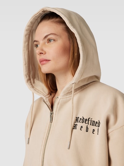 Redefined Rebel Sweatjacke mit Label-Stitching Offwhite 3