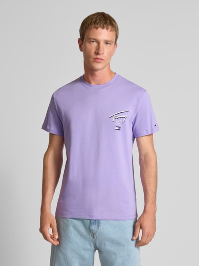 Tommy Jeans Regular Fit T-Shirt aus reiner Baumwolle Lila 4