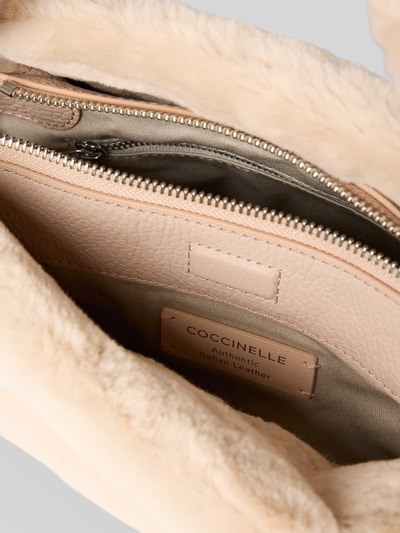 Coccinelle Handtas met imitatiebont, model 'BOHEME' Zand - 5