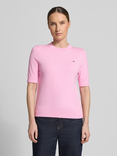 Tommy Hilfiger Regular Fit Strickpullover aus Baumwoll-Mix Hellrosa 4