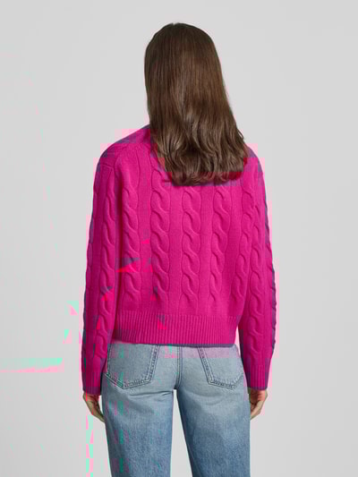 Polo Ralph Lauren Gebreide pullover van een mix van katoen en kasjmier met kabelpatroon Felroze - 5