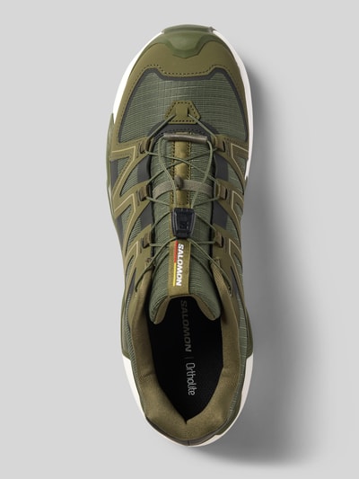 Produktfoto, Sneaker mit Logo-Detail Modell 'Roam' von Salomon in Olivgrün, abgerundete Passform, profilierte Sohle, Absatzhöhe 3 cm, Schafthöhe 8 cm, Schaftweite 7 cm, Herren Sneaker, Draufsicht