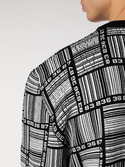 VTMNTS Strickpullover mit Allover-Print Schwarz 6