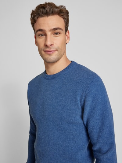 Casual Friday Gebreide pullover met structuurmotief, model 'Karl' Koningsblauw gemêleerd - 3