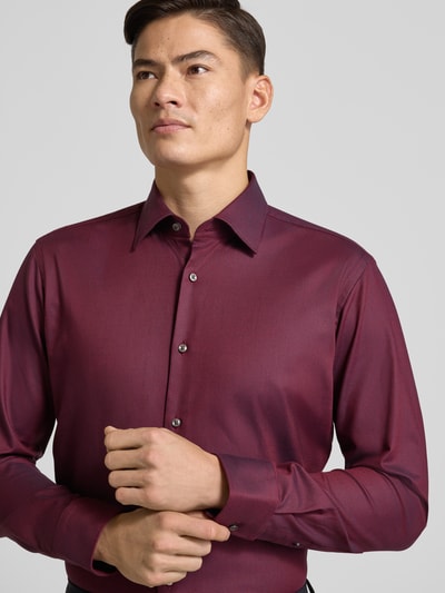 BOSS Koszula biznesowa o kroju regular fit z mieszanki bawełny model ‘JOE’ Bordowy 3