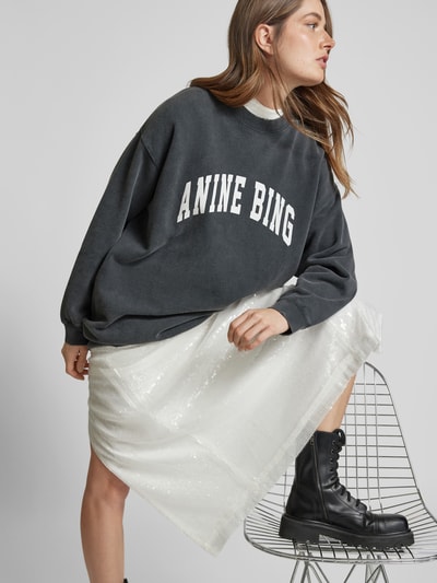 Anine Bing Oversized Sweatshirt mit Label-Print Black 3