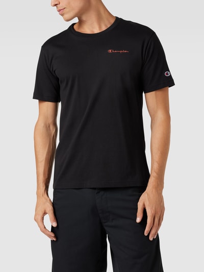 CHAMPION T-Shirt mit Label-Stitchings Black 4