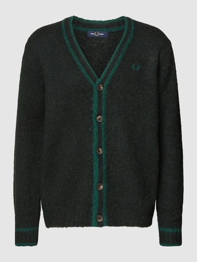 Fred Perry Strickjacke mit Logo-Stitching Modell 'Alpaca' Bottle 2