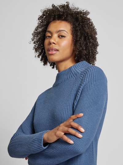 Monari Gebreide pullover met opstaande kraag Blauw - 3