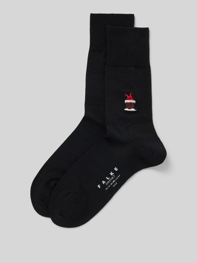 Falke Socken mit Motiv-Stitching Black 1