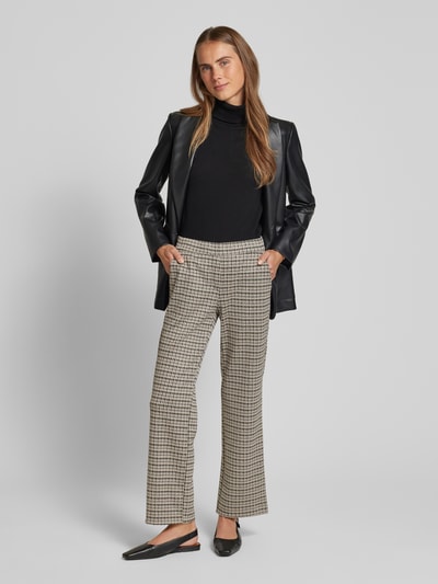 TONI Wide leg stoffen broek met elastische band, model 'Jenny' Antraciet - 1