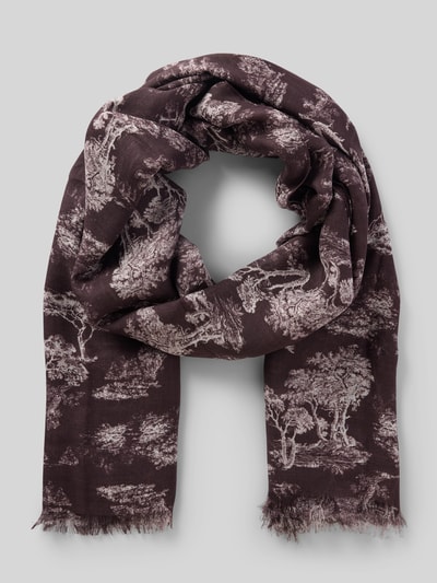 Produktfoto, rechthoekige dames sjaal uit zuiver modal met all-over look, franjes en een breedte van 67 cm, Schal aus Modal im Allover-Look van windsor.