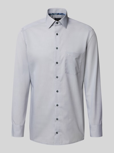 OLYMP Regular fit zakelijk overhemd van puur katoen Lichtgrijs - 2