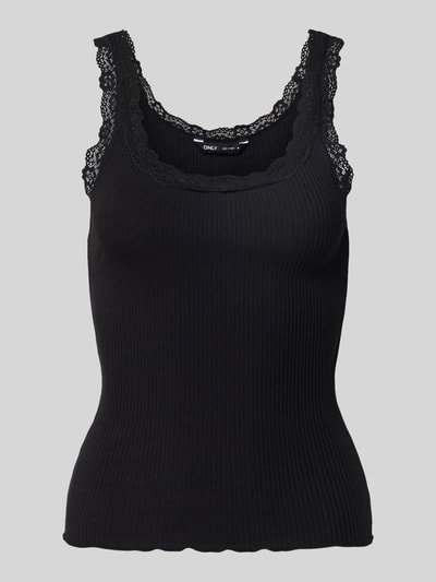 Only Slim fit top van katoenmix, model 'SARAH SHARAI' Zwart - 2