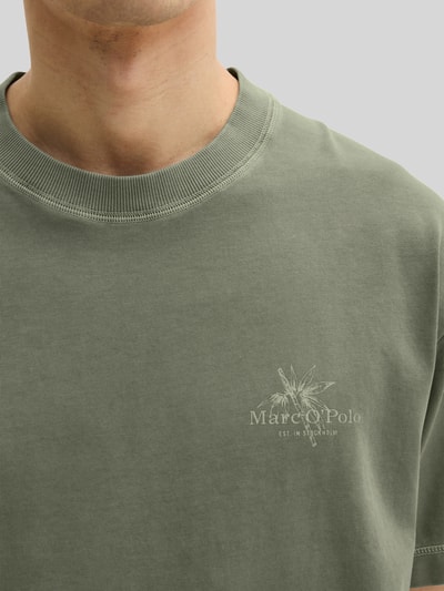 Marc O'Polo t-shirt o kroju loose fit z czystej bawełny Khaki 3