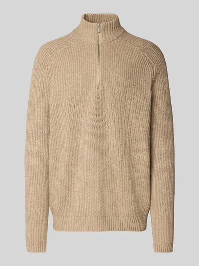 JAKE*S STUDIO MEN Gebreide pullover met opstaande kraag Beige - 2