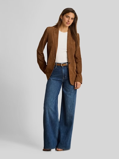 Lauren Ralph Lauren Regular Fit Blazer aus echtem Veloursleder Camel 1