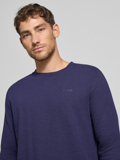 HUGO Regular Fit Langarmshirt aus Baumwoll-Mix Modell 'AUSTIN' Marine 3