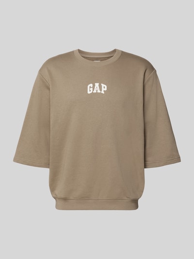 GAP T-shirt met ronde hals en logoprint Taupe - 2