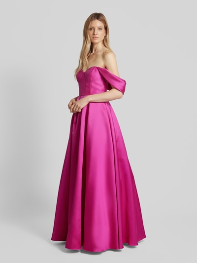 Vera Wang Bride Abendkleid mit One-Shoulder-Träger Modell 'VIKTOR' Fuchsia 1