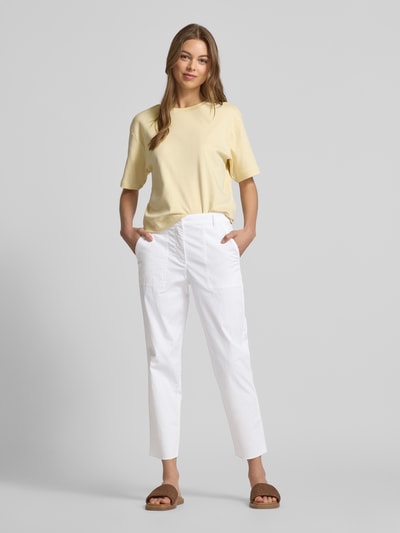 Marc Cain Feminine fit broek met verkorte pasvorm en steekzakken Wit - 1