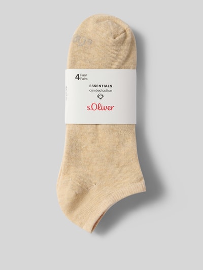 s.Oliver RED LABEL Skarpety z mieszanki bawełny w zestawie 4 szt. Beżowy 3